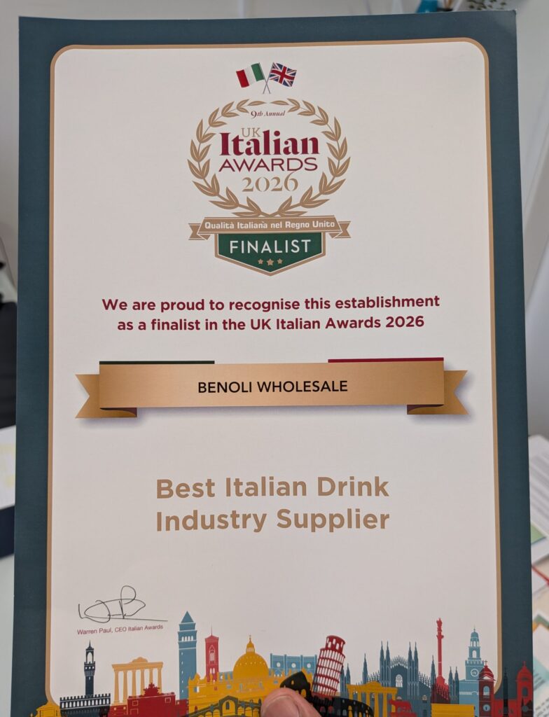 Benoli Wholesale recognised as finalist in UK Italian Awards 2026 for industry excellence.